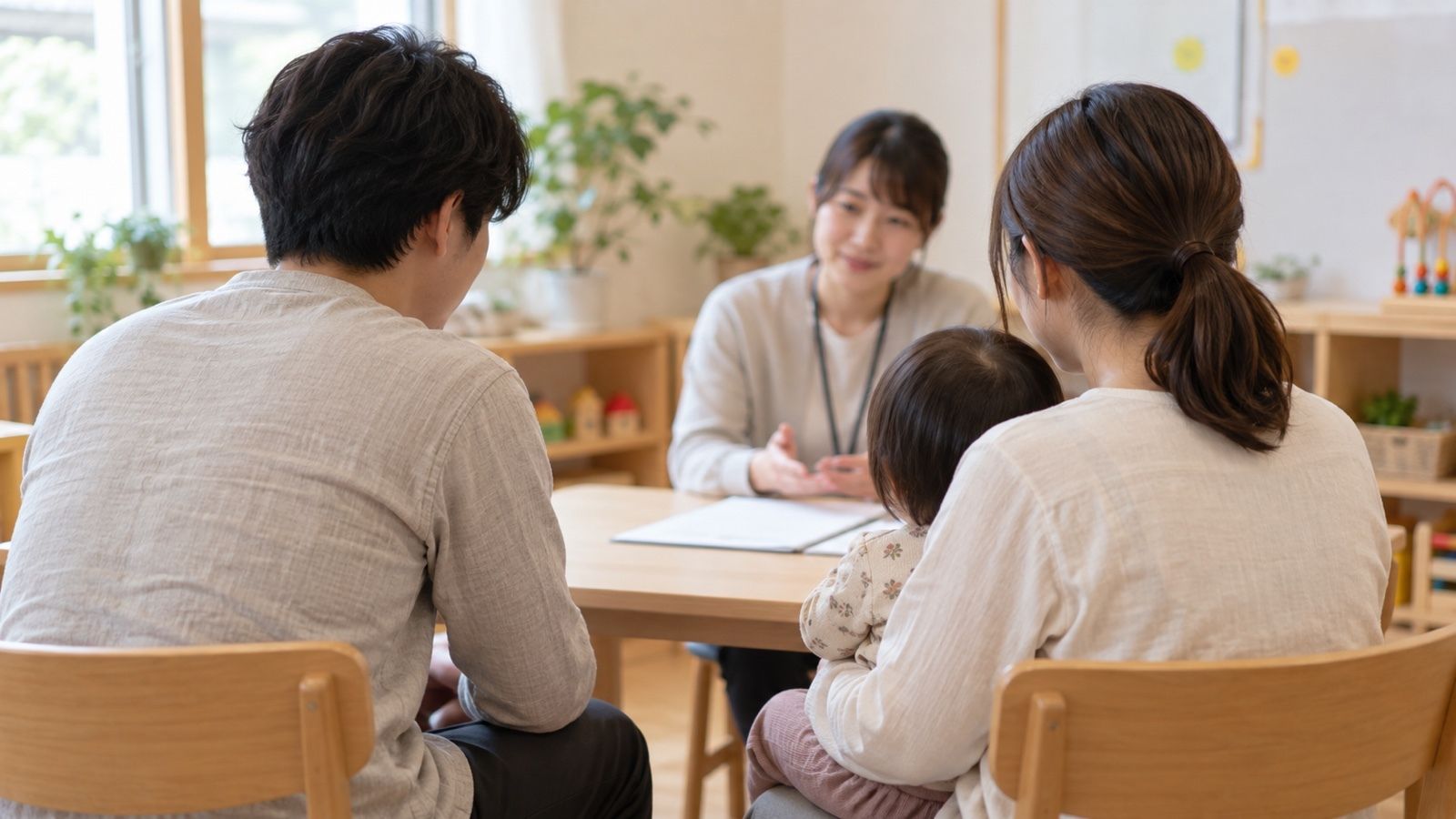 窓口で相談する親子（イメージ）