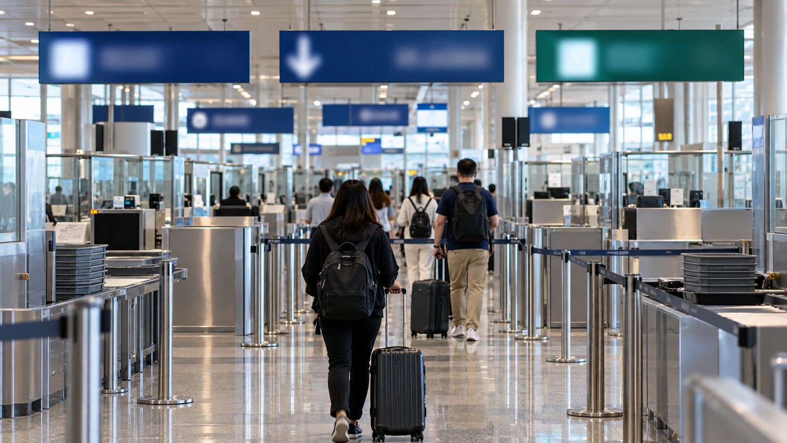 空港の税関検査場の入口