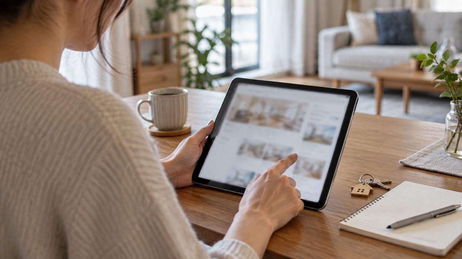 タブレットで住まいの情報を見る（イメージ）