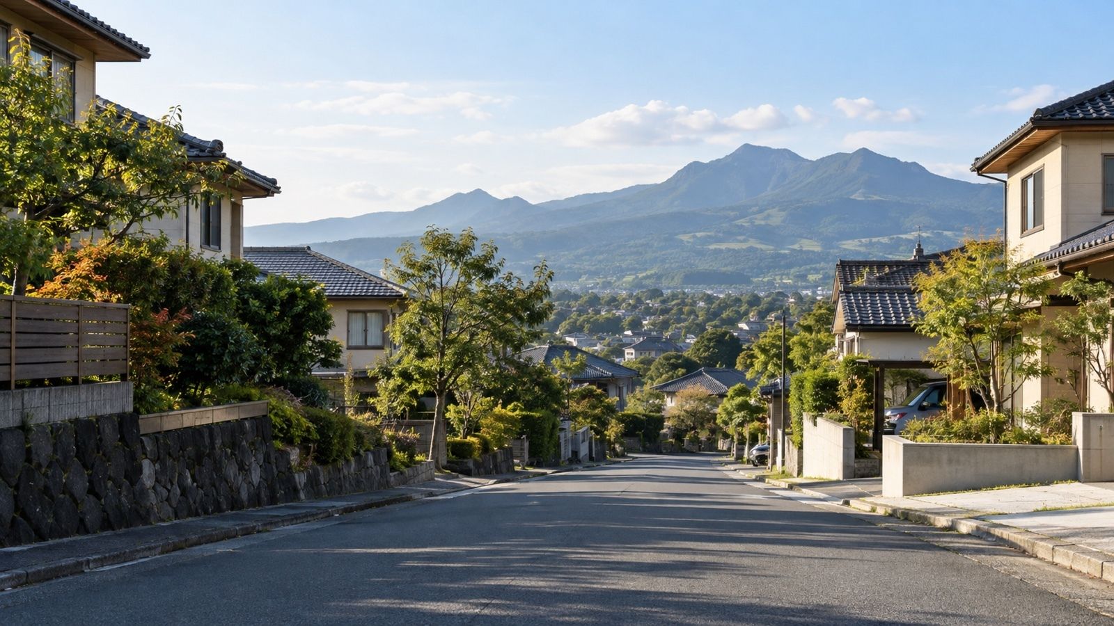 朝の住宅街の道（イメージ）